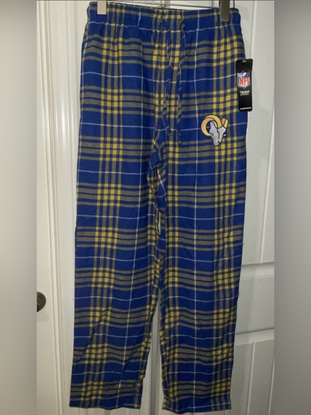 NFL Team Apparel Los Angeles Rams Plaid Flannel Sleep Lounge Pants NWT Men’s S